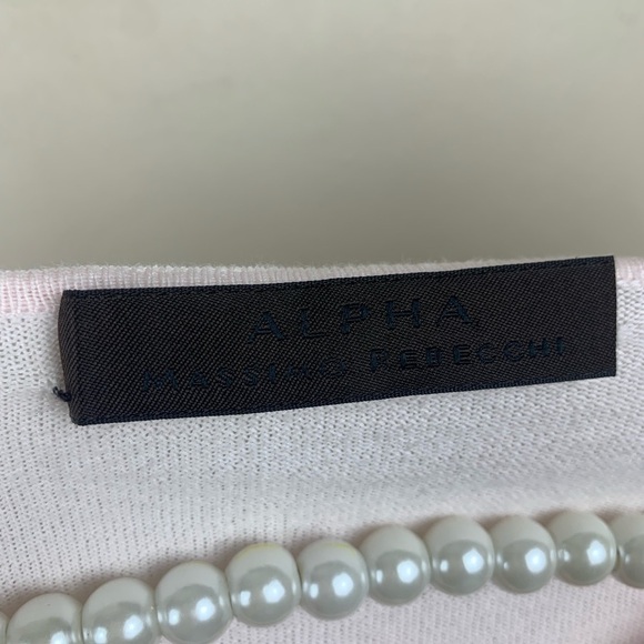 Alpha Massimo Rebecchi Pink Beaded Cardigan Floral Modest Flowers Prairie Preppy - Picture 6 of 6